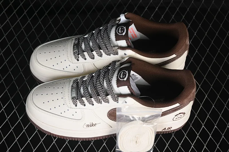 All categories Nk Air Force 1 Air Force series Nk Air Force 1 Low Air Force low top Nike Air Force 1'07 Low Ghostface joint white brown suede Air Force 1 low top casual sneakers XD9314-614